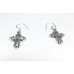 FixtureDisplays® Christian Cross Decorative Earring Silver Plated 13292